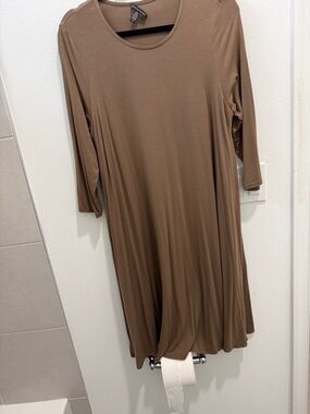 Eileen Fisher Brown Midi Swing Dress